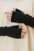Octavia Fingerless Arm Warmer Gloves Black